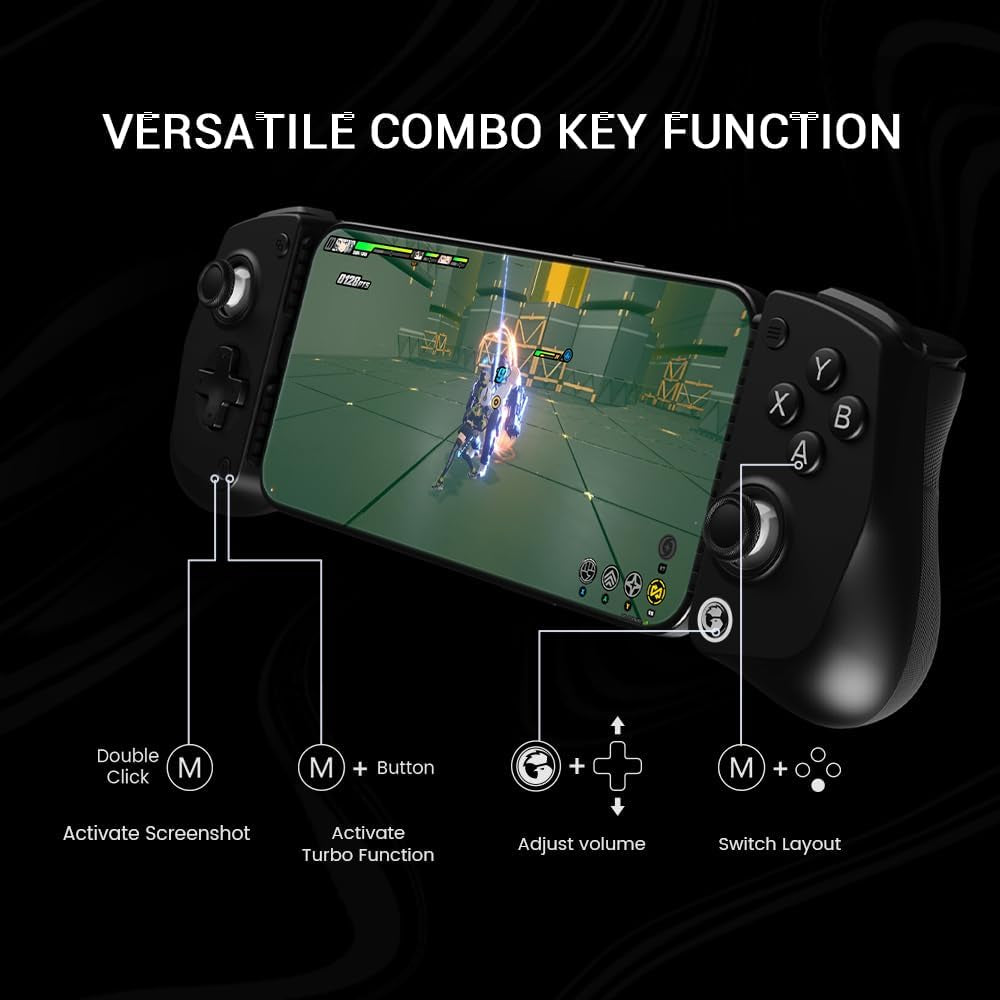 X5 Lite Mobile Gaming Controller for Android,Hall Effect Joystick | Lightweight Ergonomic Phone Controller- Play Genshin Impact & Zenless Zone Zero