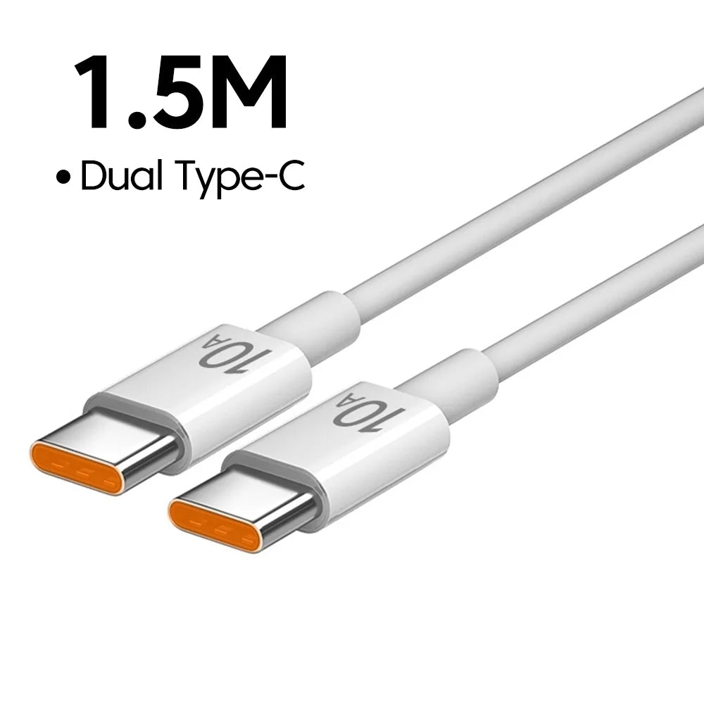 10A PD Type C to Type C Cable for Iphone 15 Samsung Fast Charging USB C to Type C Cable for Tablet Data Charge Cord Wire