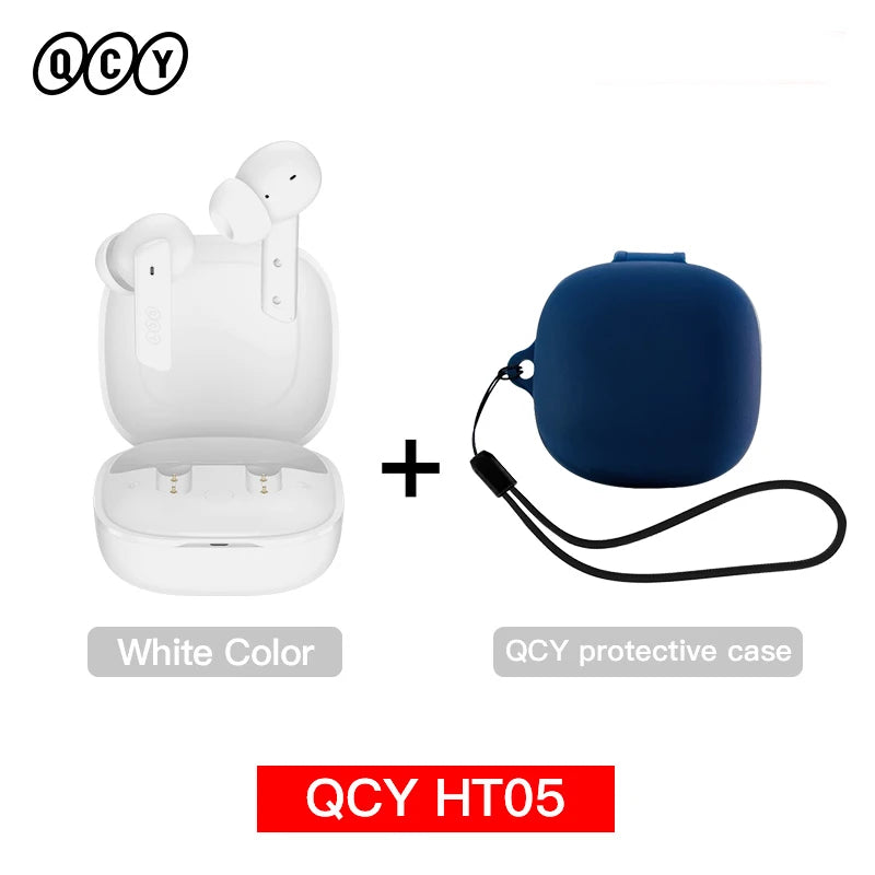 HT05 ANC Wireless Earphone 40Db Noise Cancelling Bluetooth 5.2 Headphone 6 Mic ENC HD Call TWS Earbuds Transparency Mode