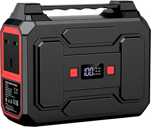 100W Portable Power Station 99Wh/ 27000Mah,Outdoors,Red | Solar Generator 100W Camping Power Pack Ac/Dc/Usb/Type C Outlet