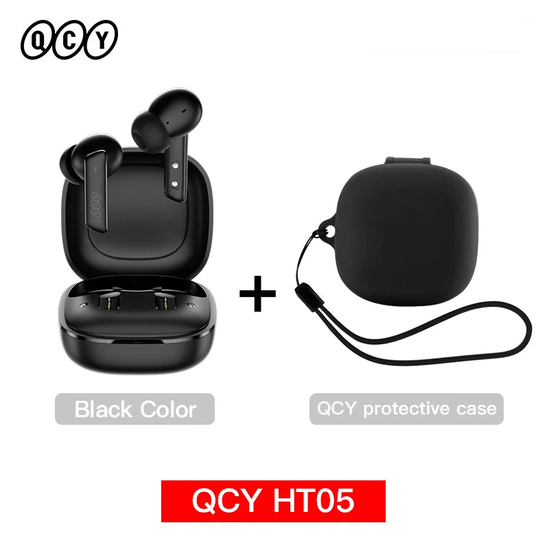 HT05 ANC Wireless Earphone 40Db Noise Cancelling Bluetooth 5.2 Headphone 6 Mic ENC HD Call TWS Earbuds Transparency Mode