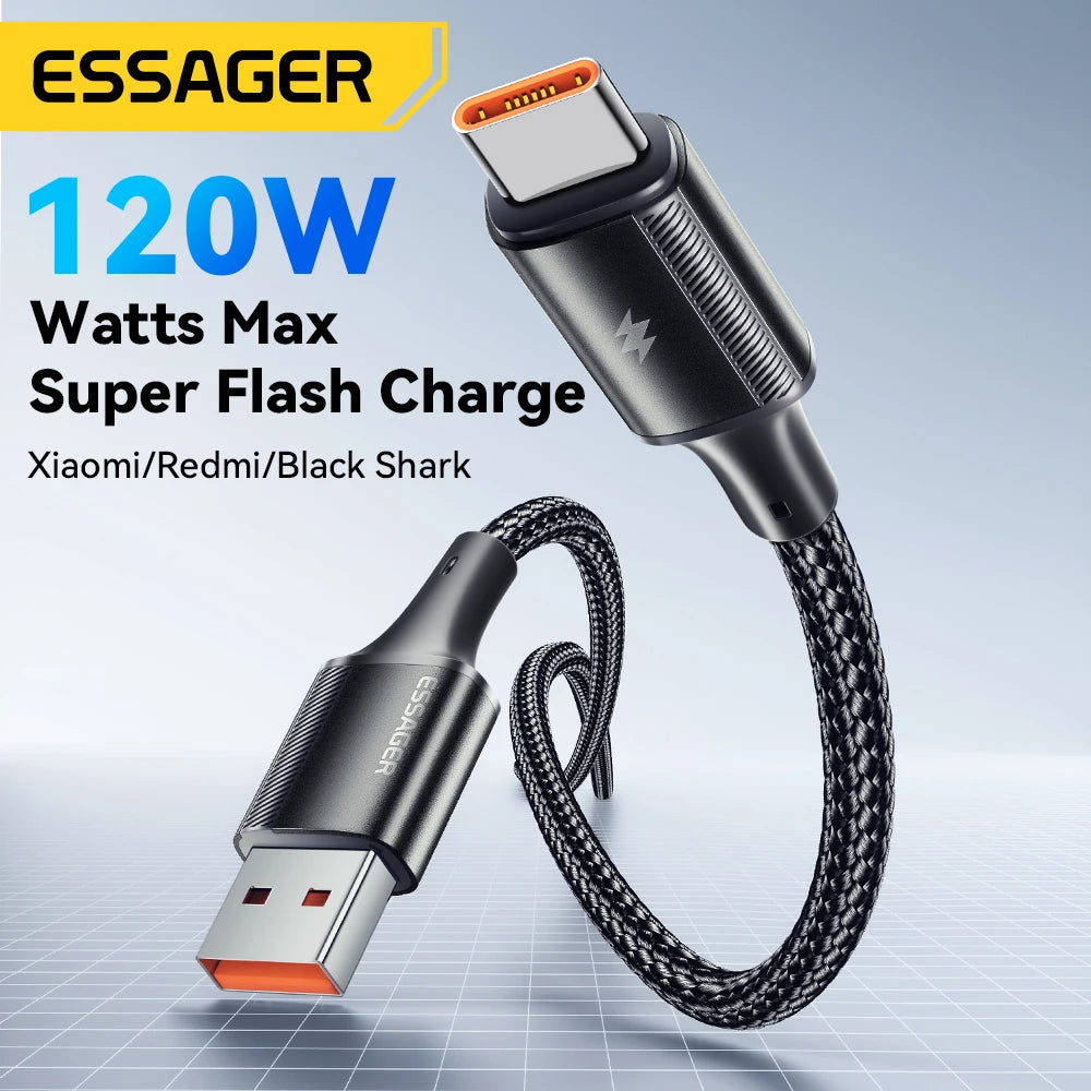 6A USB Type C Cable for Xiaomi 11 Realme Huawei 120W Fast Charging Charger USB C Data Cord Type C Cable for Samsung OPPO