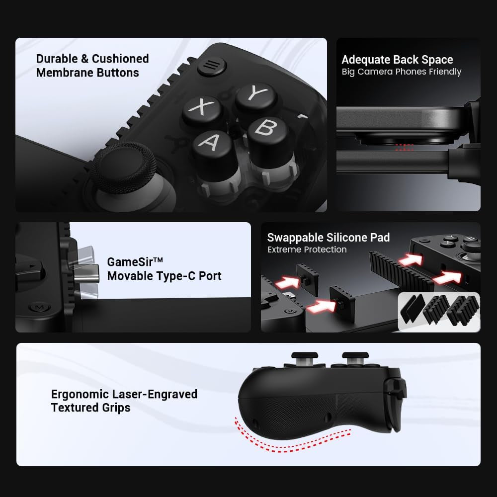 X5 Lite Mobile Gaming Controller for Android,Hall Effect Joystick | Lightweight Ergonomic Phone Controller- Play Genshin Impact & Zenless Zone Zero