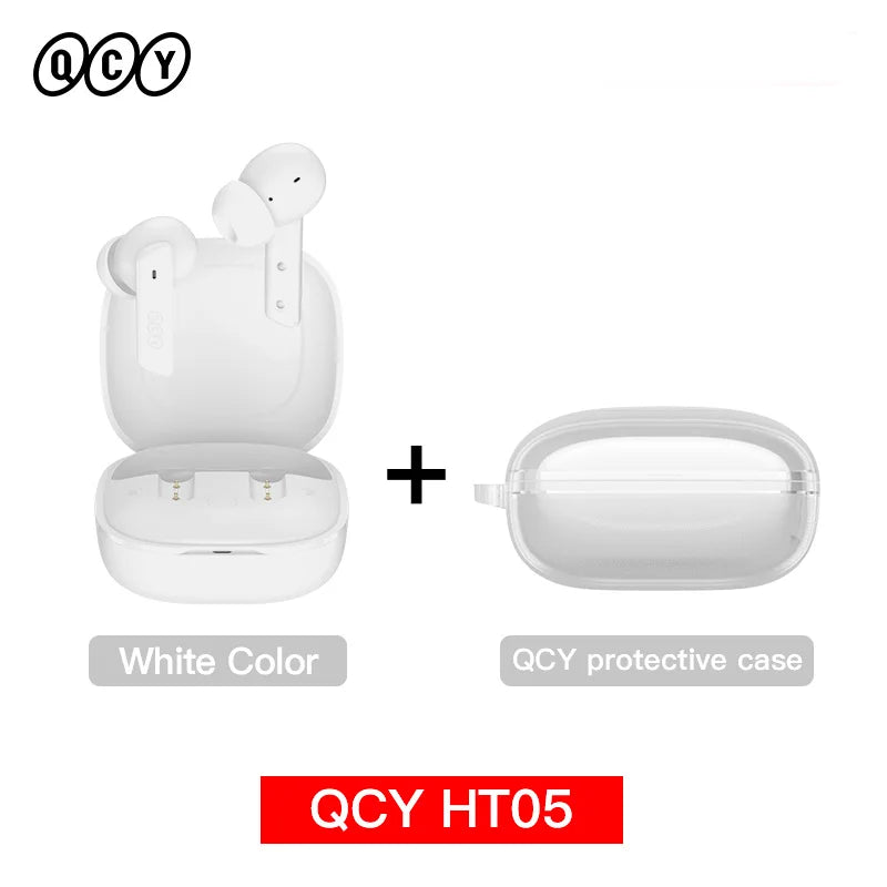 HT05 ANC Wireless Earphone 40Db Noise Cancelling Bluetooth 5.2 Headphone 6 Mic ENC HD Call TWS Earbuds Transparency Mode
