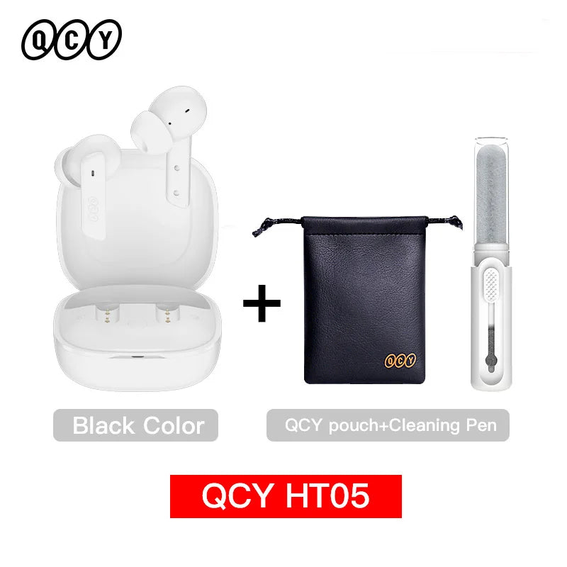 HT05 ANC Wireless Earphone 40Db Noise Cancelling Bluetooth 5.2 Headphone 6 Mic ENC HD Call TWS Earbuds Transparency Mode