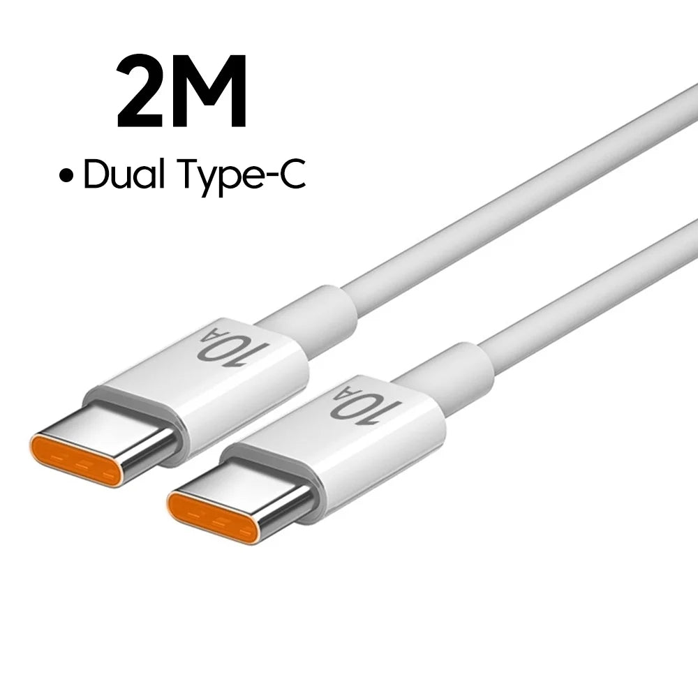 10A PD Type C to Type C Cable for Iphone 15 Samsung Fast Charging USB C to Type C Cable for Tablet Data Charge Cord Wire