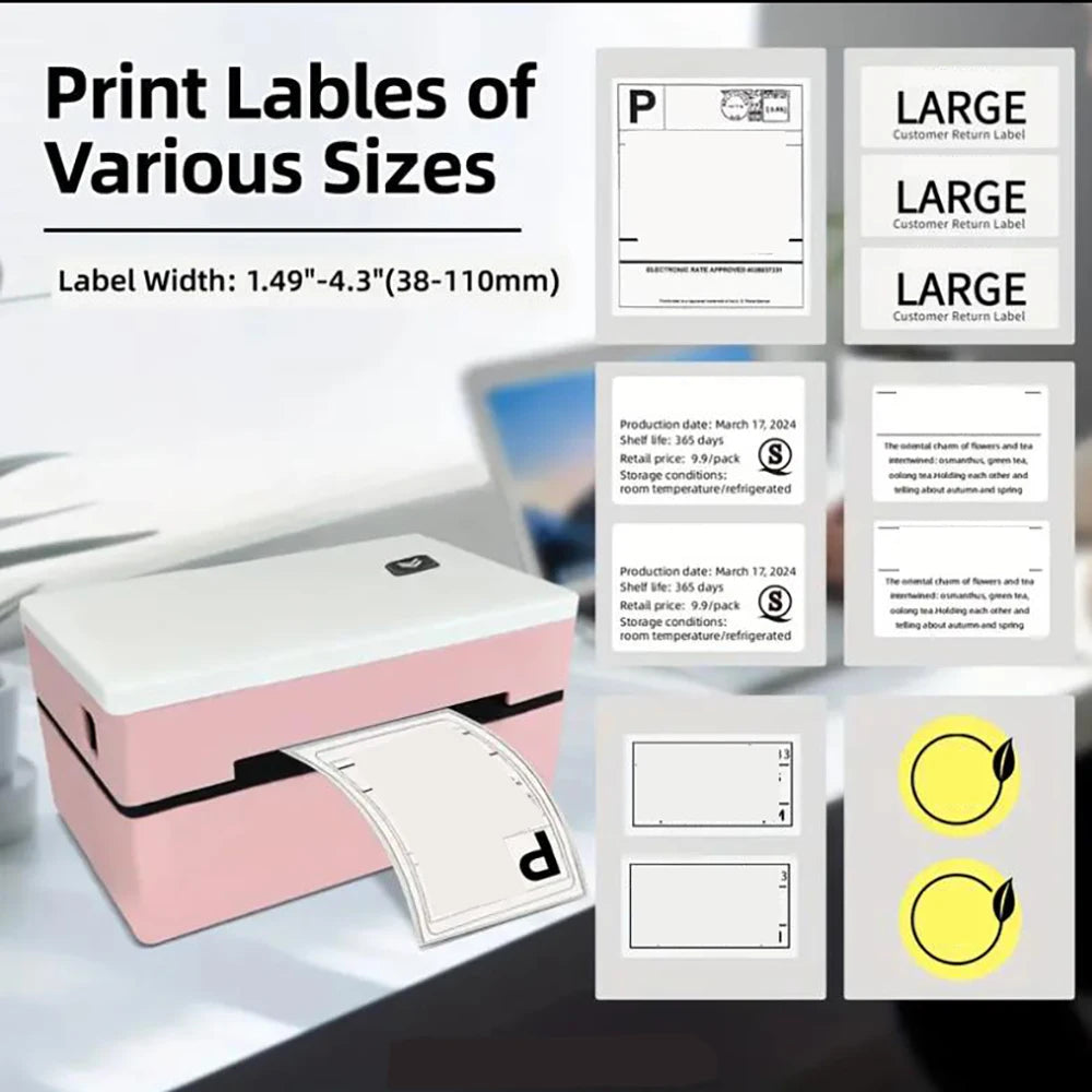 D200 Bluetooth Thermal Label Printer Small Shipping Label Printer 4X6 Inch Compatible with Iphone Android Mac Window