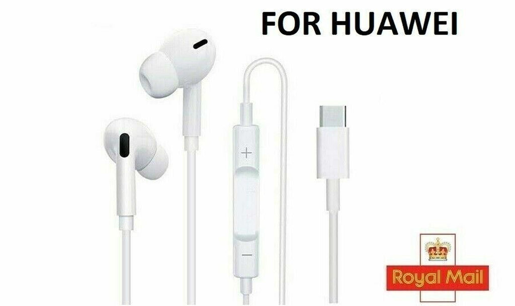Type C USB-C Earphones for Huawei P50 Mate 20 P30 Pro T Headphones with Mic