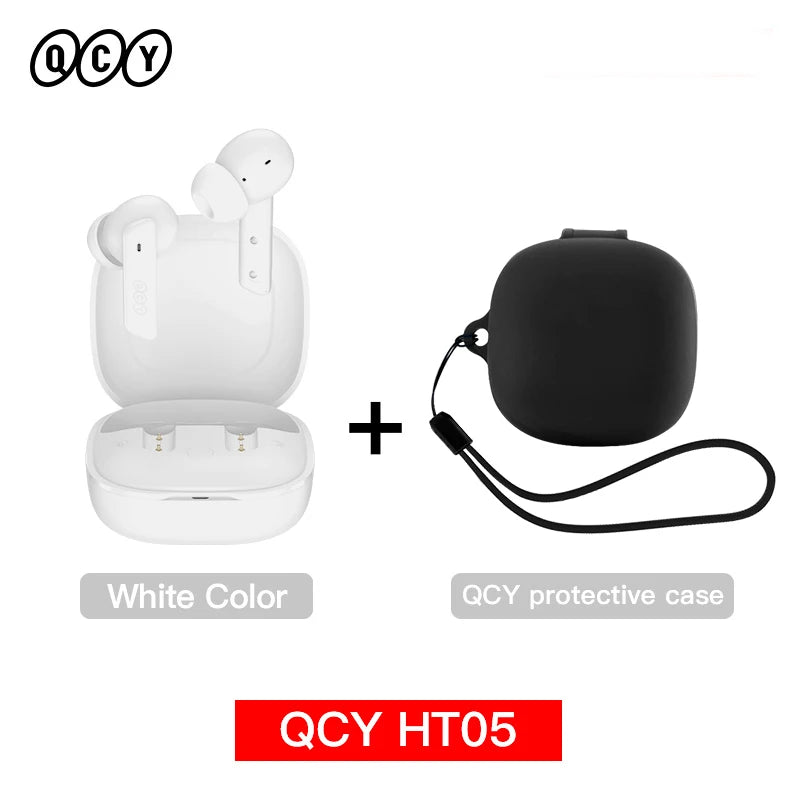 HT05 ANC Wireless Earphone 40Db Noise Cancelling Bluetooth 5.2 Headphone 6 Mic ENC HD Call TWS Earbuds Transparency Mode