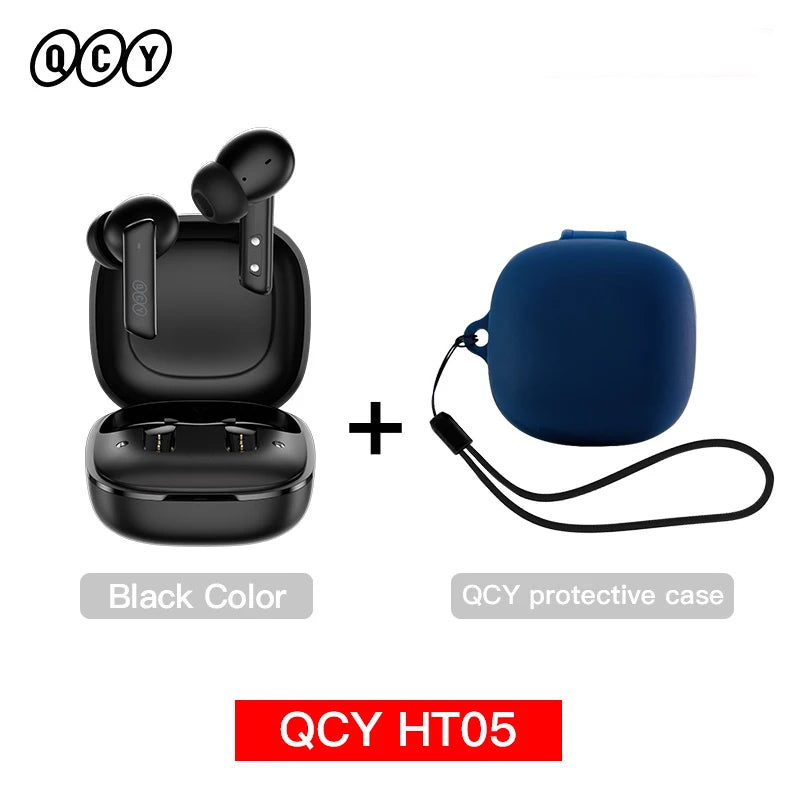 HT05 ANC Wireless Earphone 40Db Noise Cancelling Bluetooth 5.2 Headphone 6 Mic ENC HD Call TWS Earbuds Transparency Mode