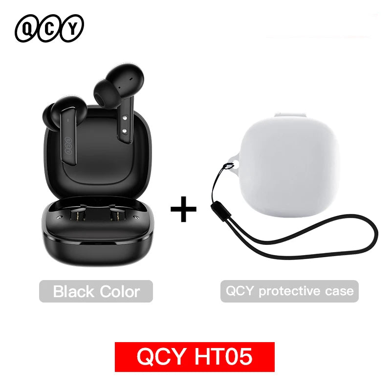 HT05 ANC Wireless Earphone 40Db Noise Cancelling Bluetooth 5.2 Headphone 6 Mic ENC HD Call TWS Earbuds Transparency Mode