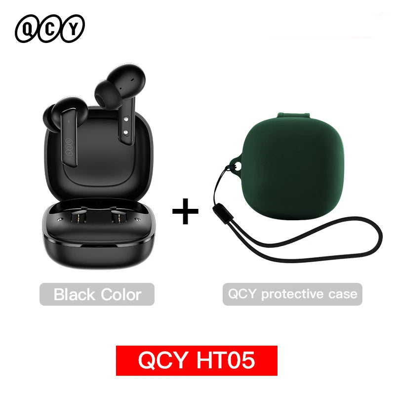 HT05 ANC Wireless Earphone 40Db Noise Cancelling Bluetooth 5.2 Headphone 6 Mic ENC HD Call TWS Earbuds Transparency Mode