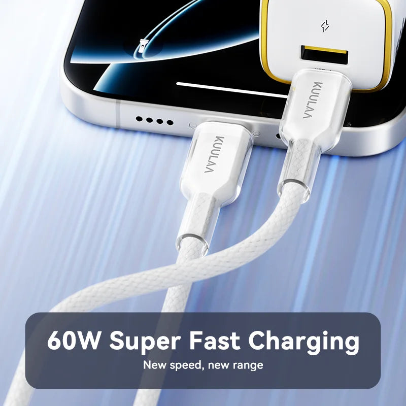 USB C Cable to USB Type C Cable PD 60W Fast Charger Cord USBC to Type-C Cable for Iphone16 15 Samsung Macbook Ipad Xiaomi