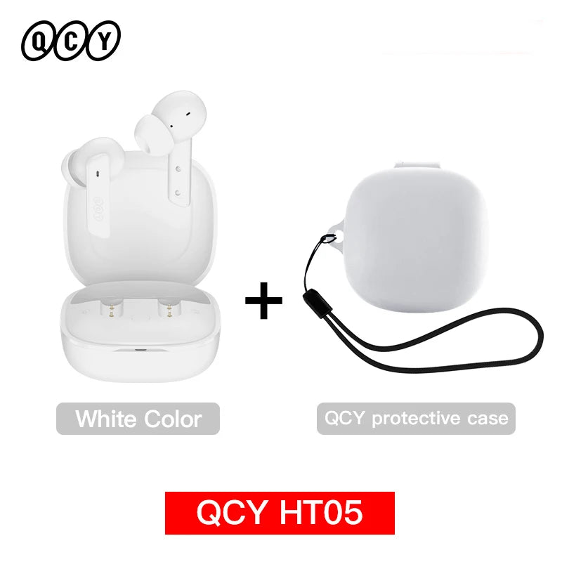 HT05 ANC Wireless Earphone 40Db Noise Cancelling Bluetooth 5.2 Headphone 6 Mic ENC HD Call TWS Earbuds Transparency Mode
