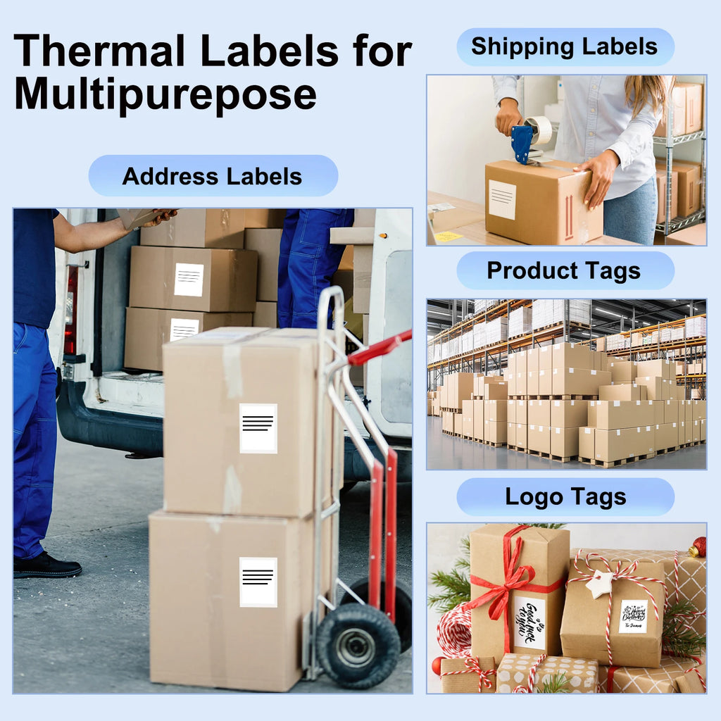 D200 Bluetooth Thermal Label Printer Small Shipping Label Printer 4X6 Inch Compatible with Iphone Android Mac Window
