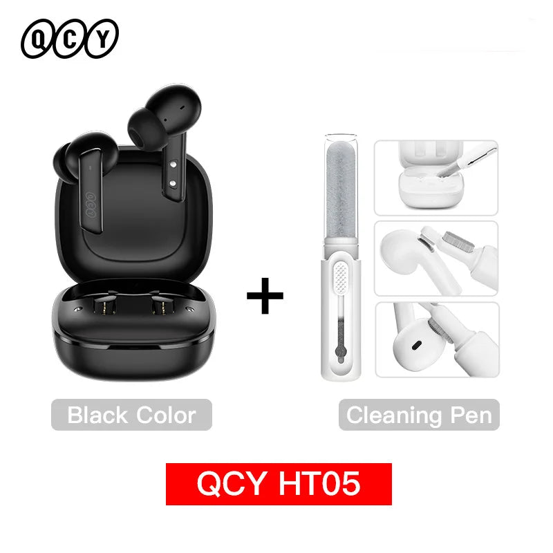 HT05 ANC Wireless Earphone 40Db Noise Cancelling Bluetooth 5.2 Headphone 6 Mic ENC HD Call TWS Earbuds Transparency Mode