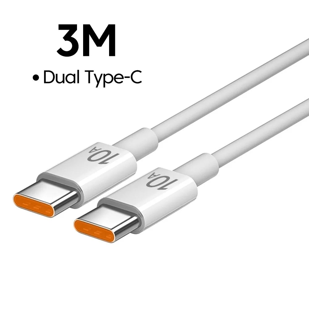 10A PD Type C to Type C Cable for Iphone 15 Samsung Fast Charging USB C to Type C Cable for Tablet Data Charge Cord Wire