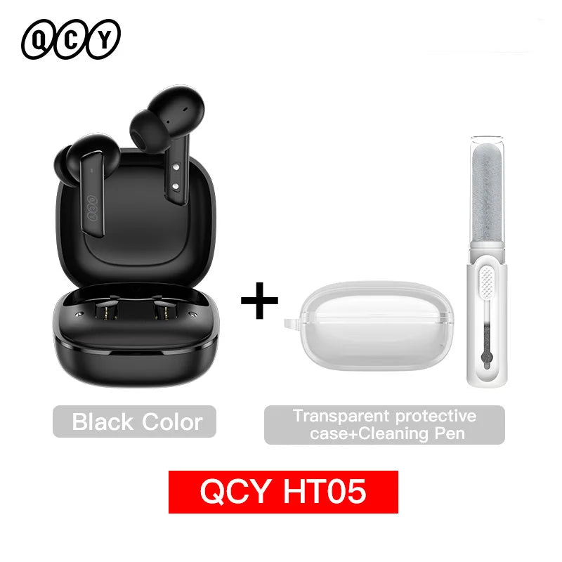 HT05 ANC Wireless Earphone 40Db Noise Cancelling Bluetooth 5.2 Headphone 6 Mic ENC HD Call TWS Earbuds Transparency Mode