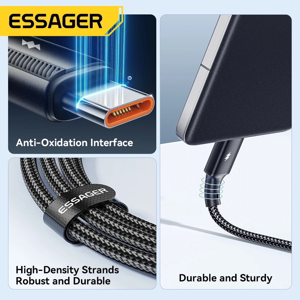 6A USB Type C Cable for Xiaomi 11 Realme Huawei 120W Fast Charging Charger USB C Data Cord Type C Cable for Samsung OPPO