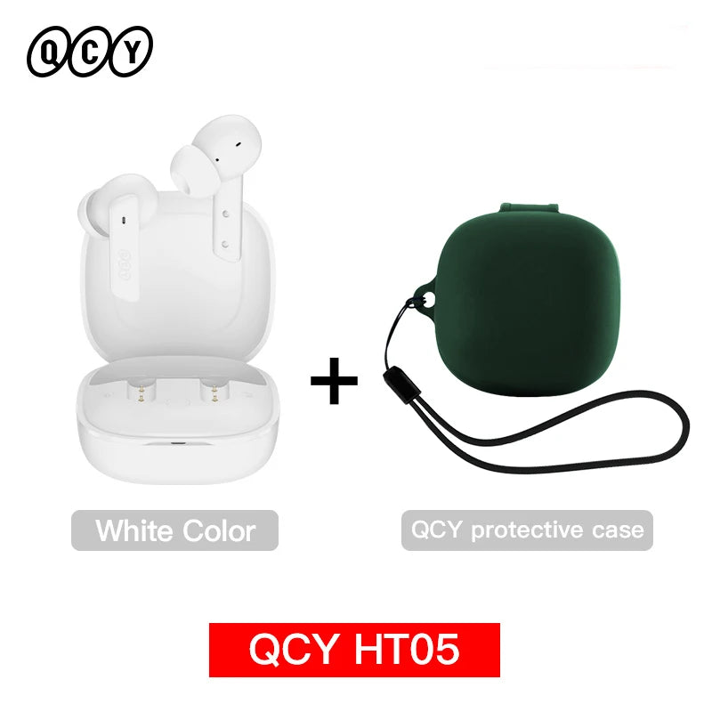 HT05 ANC Wireless Earphone 40Db Noise Cancelling Bluetooth 5.2 Headphone 6 Mic ENC HD Call TWS Earbuds Transparency Mode