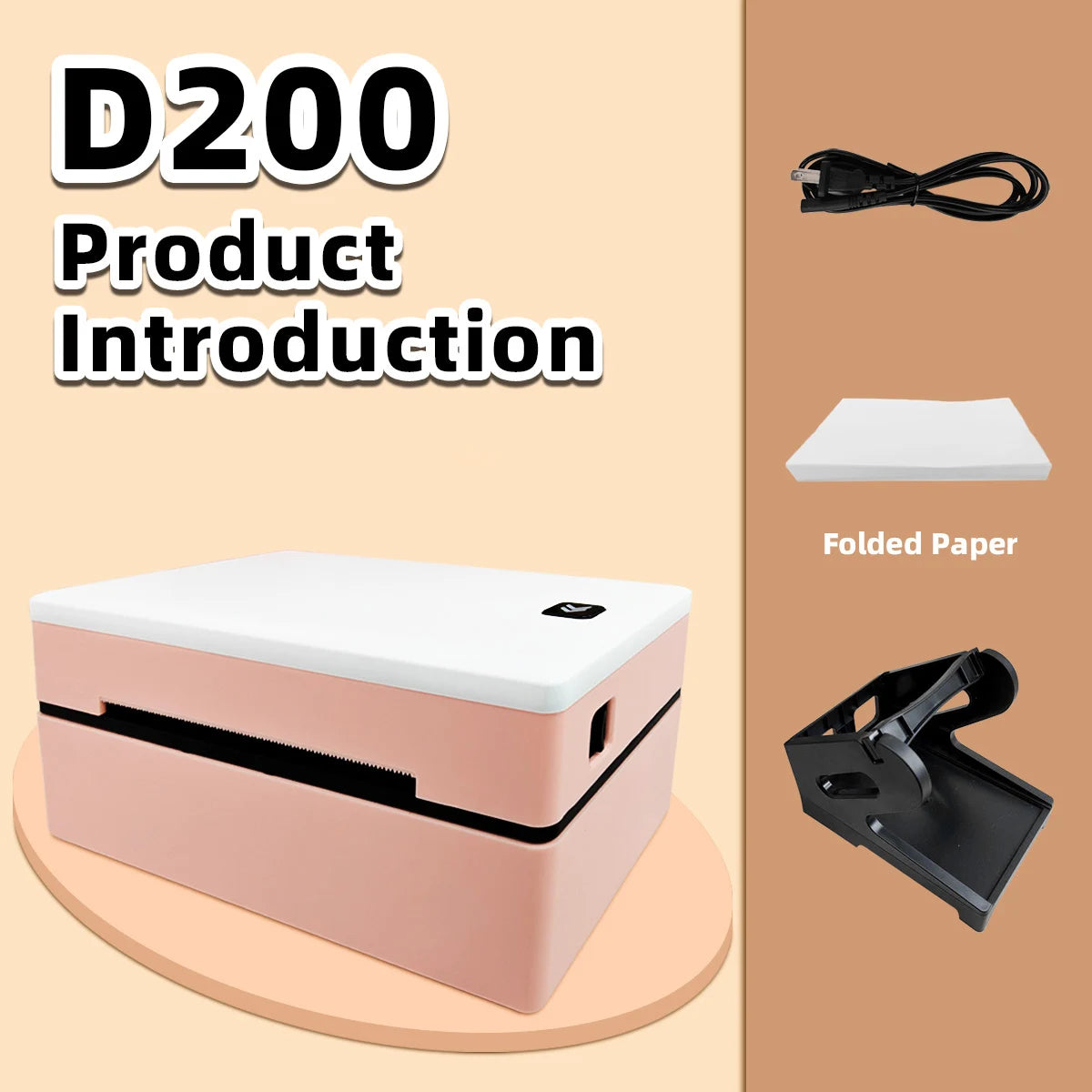 D200 Bluetooth Thermal Label Printer Small Shipping Label Printer 4X6 Inch Compatible with Iphone Android Mac Window