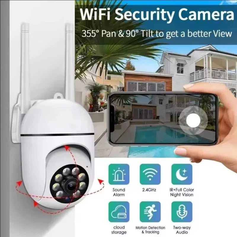 8MP Wifi Surveillance Camera Color Night Vision Wifi Camera Auto Tracking Wireless Camera Security Protection Outdoor Monitor