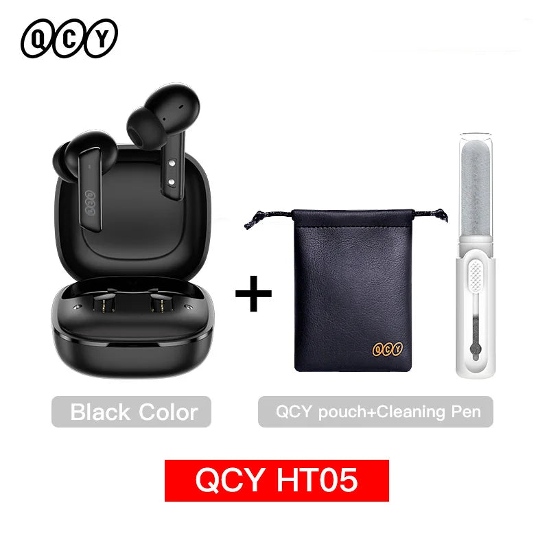 HT05 ANC Wireless Earphone 40Db Noise Cancelling Bluetooth 5.2 Headphone 6 Mic ENC HD Call TWS Earbuds Transparency Mode
