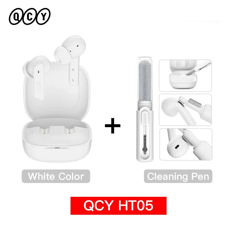 HT05 ANC Wireless Earphone 40Db Noise Cancelling Bluetooth 5.2 Headphone 6 Mic ENC HD Call TWS Earbuds Transparency Mode