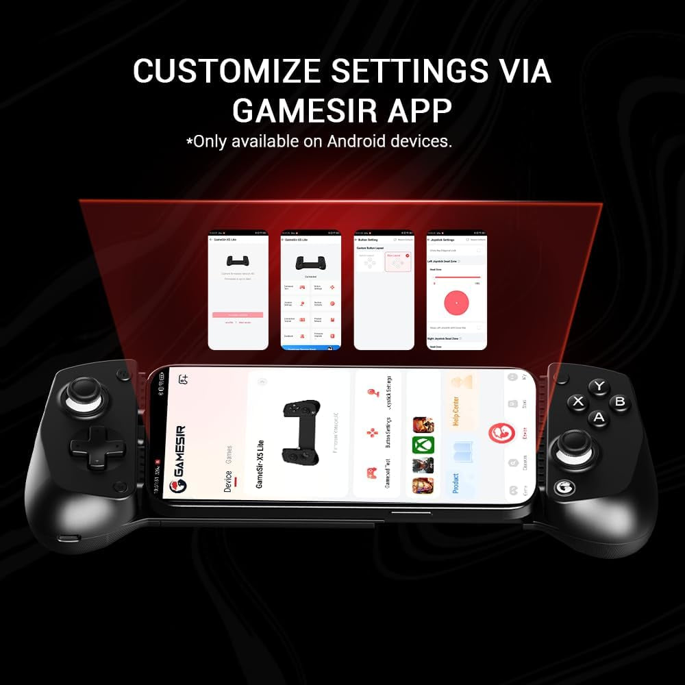 X5 Lite Mobile Gaming Controller for Android,Hall Effect Joystick | Lightweight Ergonomic Phone Controller- Play Genshin Impact & Zenless Zone Zero