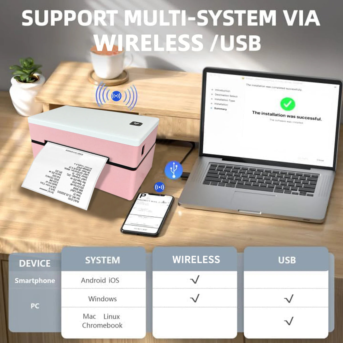 D200 Bluetooth Thermal Label Printer Small Shipping Label Printer 4X6 Inch Compatible with Iphone Android Mac Window